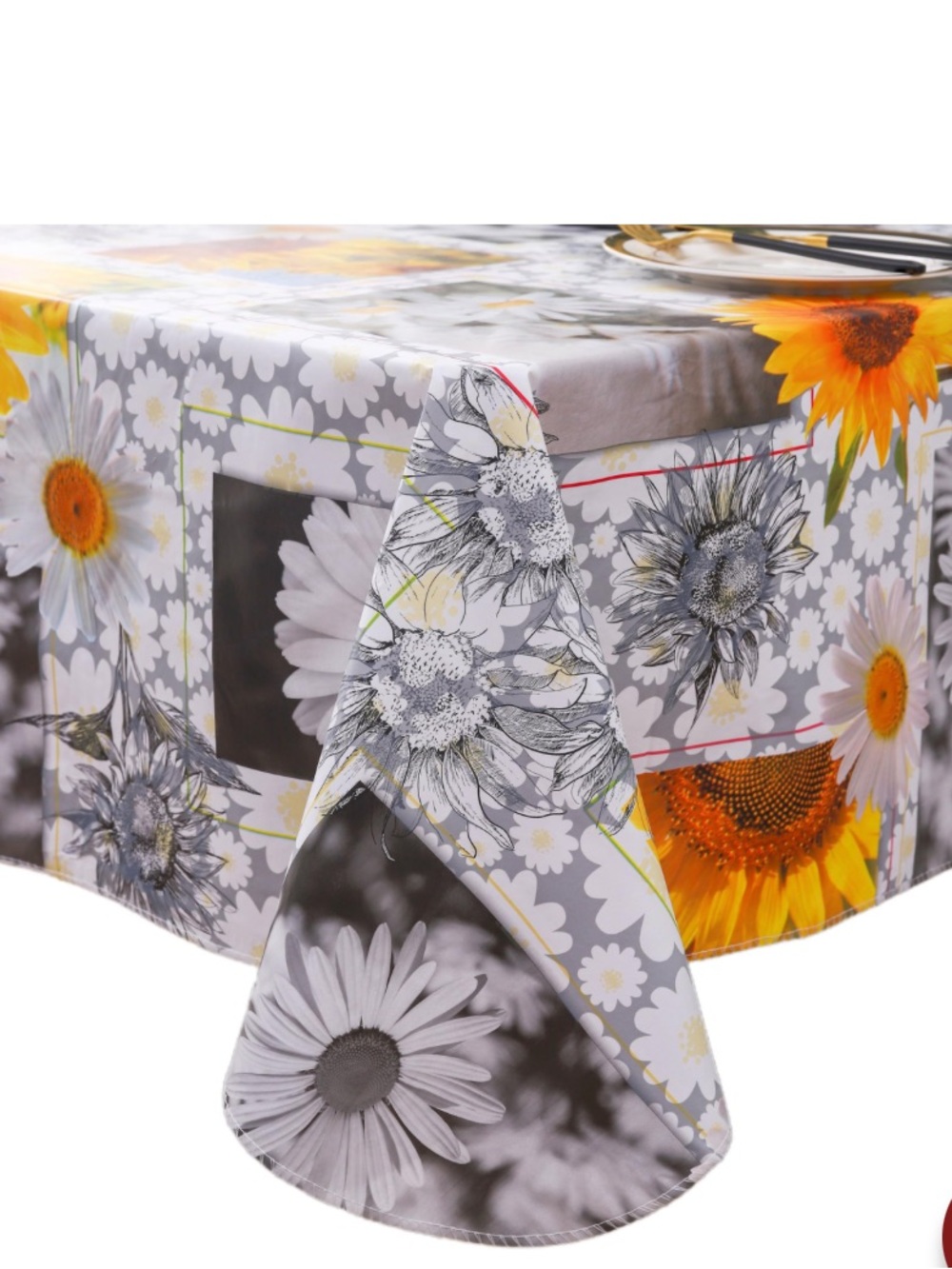 Heavy-Duty Vinyl Tablecloth Waterproof Indoor/Outdoor SQUARE 55x55”